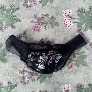 Victoria’s Secret Dream Angels Floral Garden Organza Embroidered Black Panty 🖤